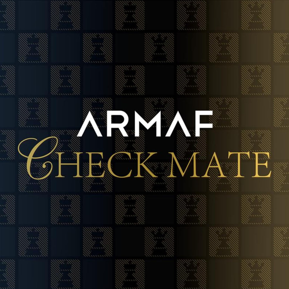Armaf Checkmate King advertisement shot, bold sophisticated vibe