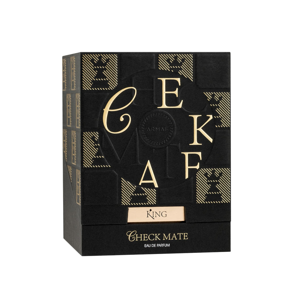 Armaf Checkmate King bottle close-up, premium packaging and refined scent