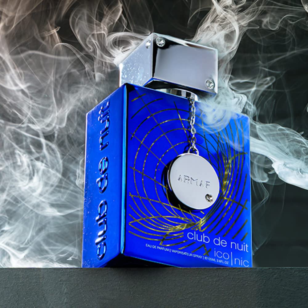 Armaf Club de Nuit Blue Iconic base notes, deep amber-cedar-sandalwood foundation.