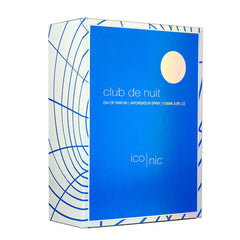 Armaf Club De Nuit Iconic Blue spray visible for refined presence.