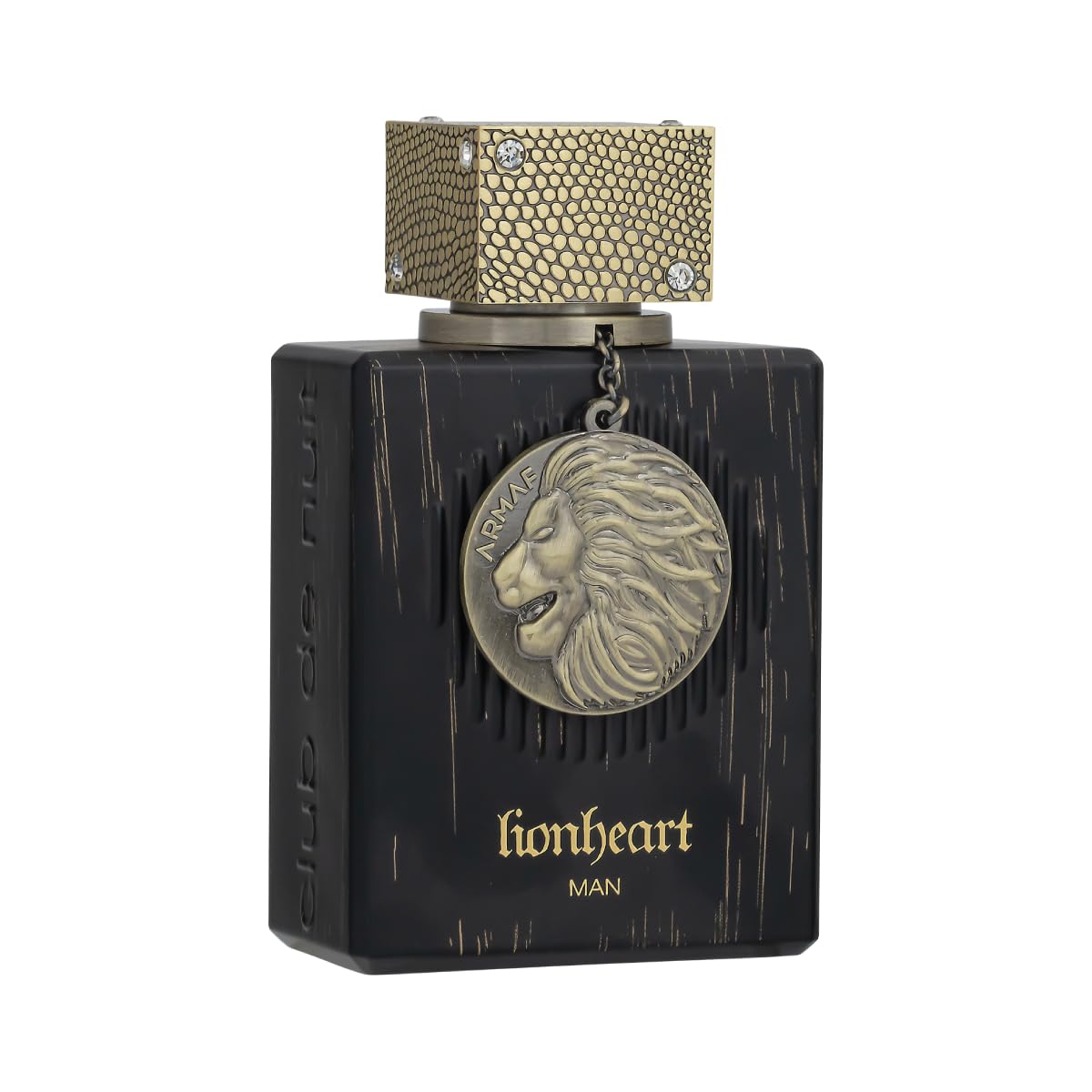 Armaf Club De Nuit Lion Heart bottle front view highlighting a bold masculine scent.