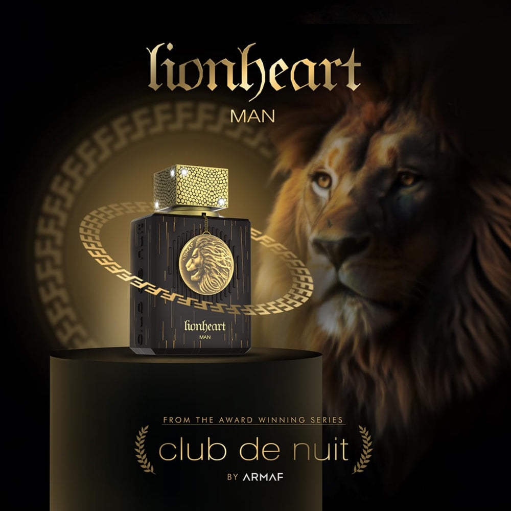 Armaf Club De Nuit Lion Heart packaging displayed on shelf suggests premium gifting option.