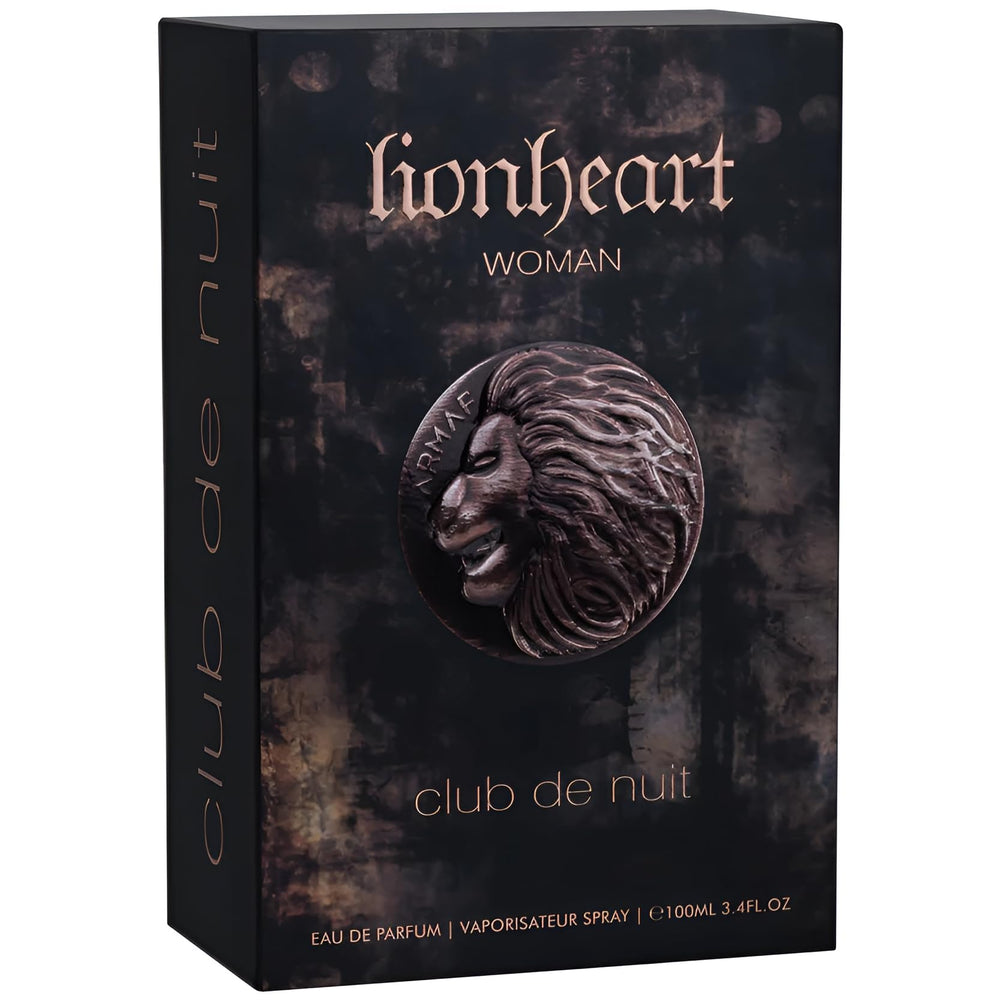 Armaf Club De Nuit Lionheart bottle close-up highlights glass and accents