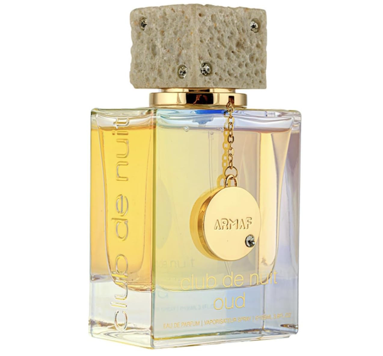 Armaf Club de Nuit Oud bottle top view highlights premium design for gifting