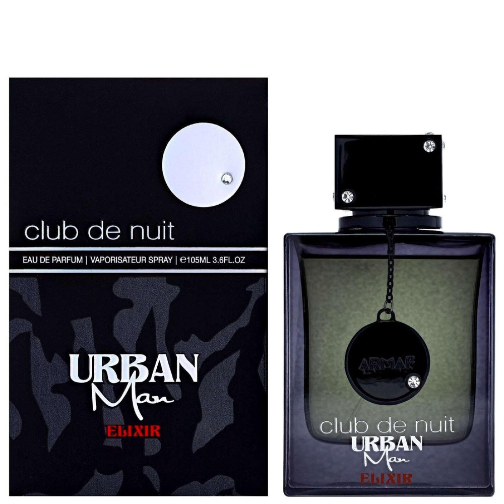 Armaf Club De Nuit Urban Elixir label close-up highlighting premium branding for gifting