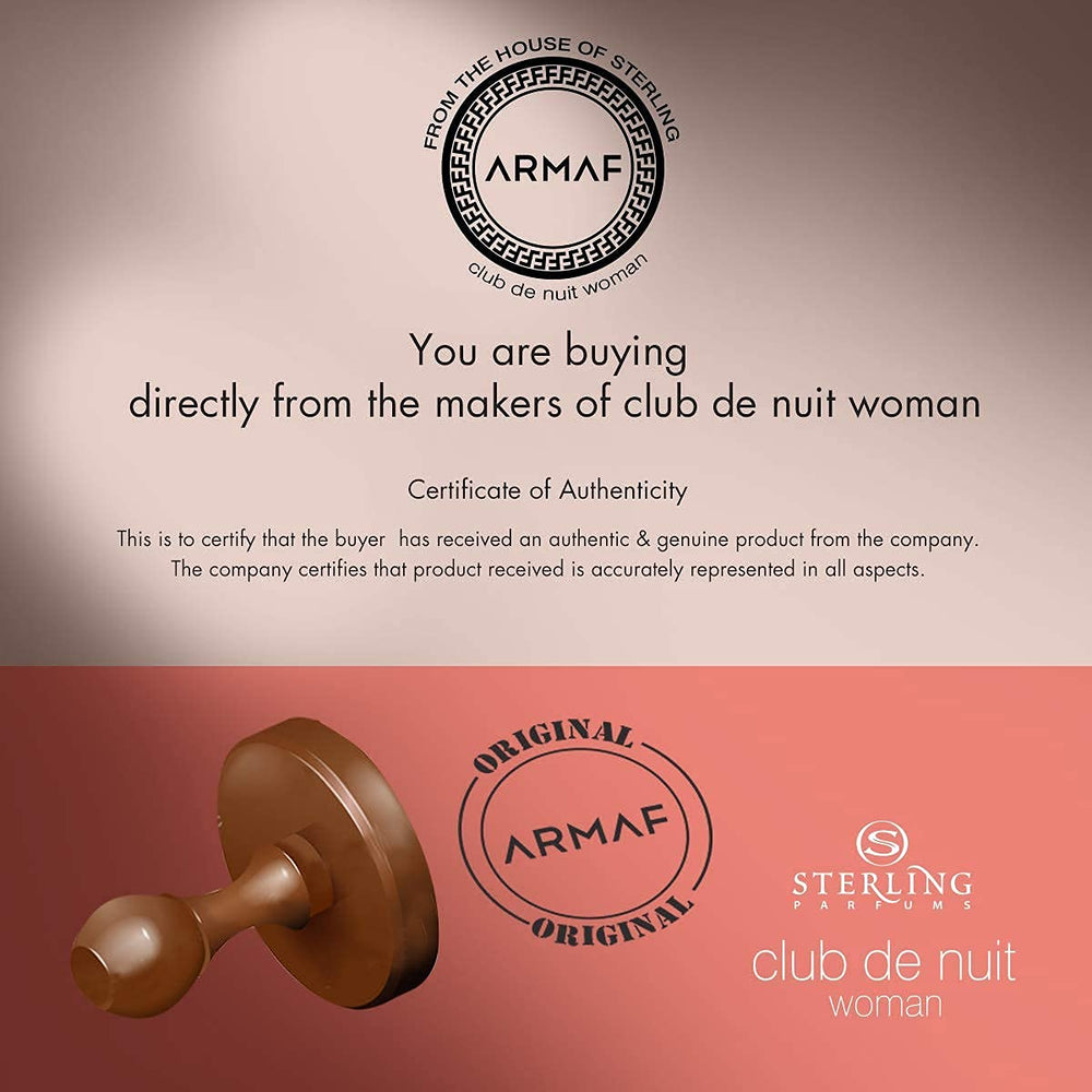 Armaf Club de Nuit for Women perfume glass shows clarity and shimmer
