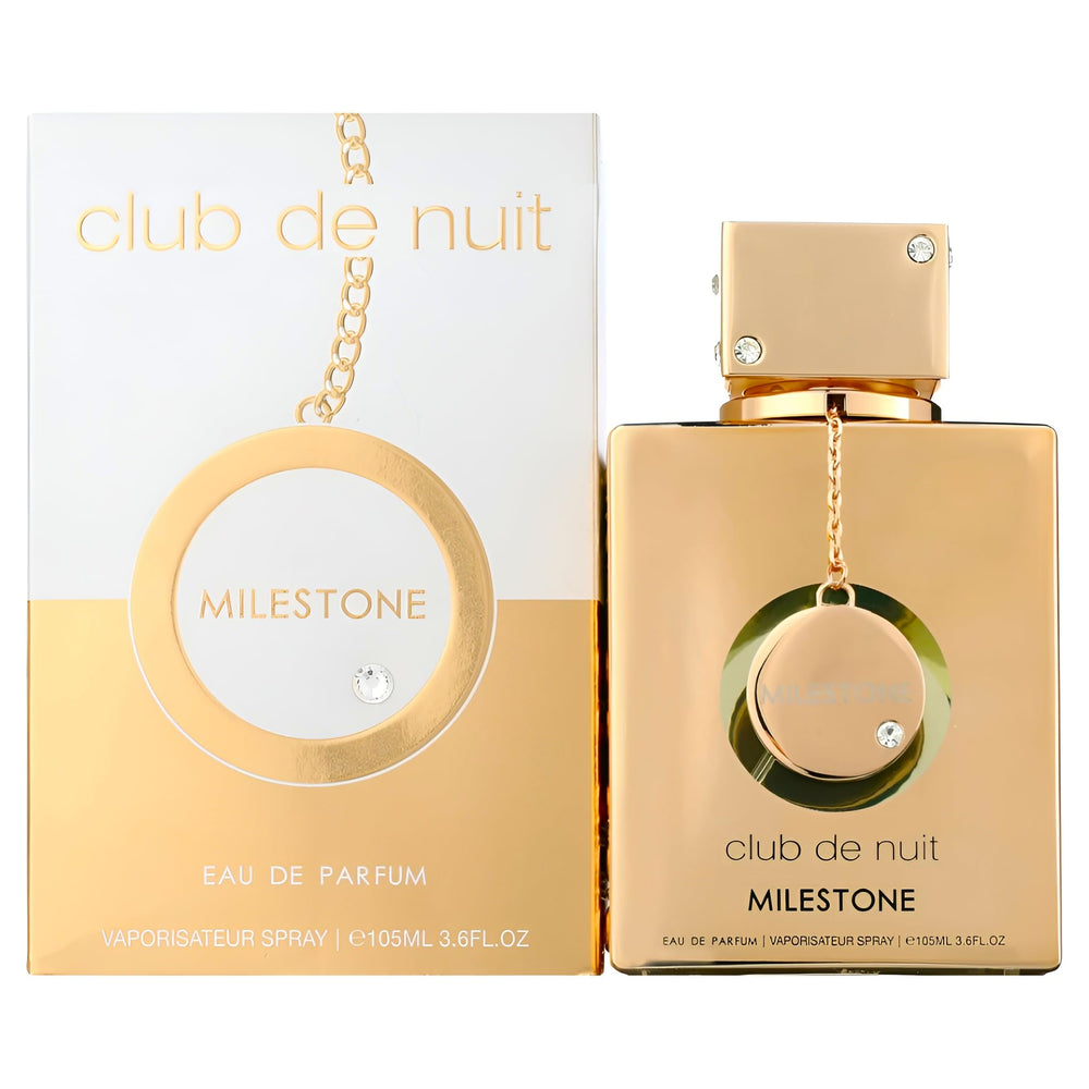Armaf Club Milestone bottle side view shows balanced proportions for daily wear.