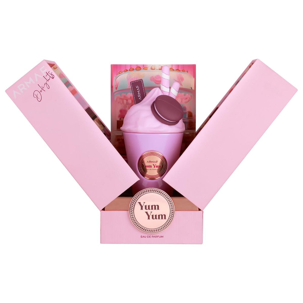 Armaf Delights Yum Yum cap close-up highlights elegant packaging suited for gifting.