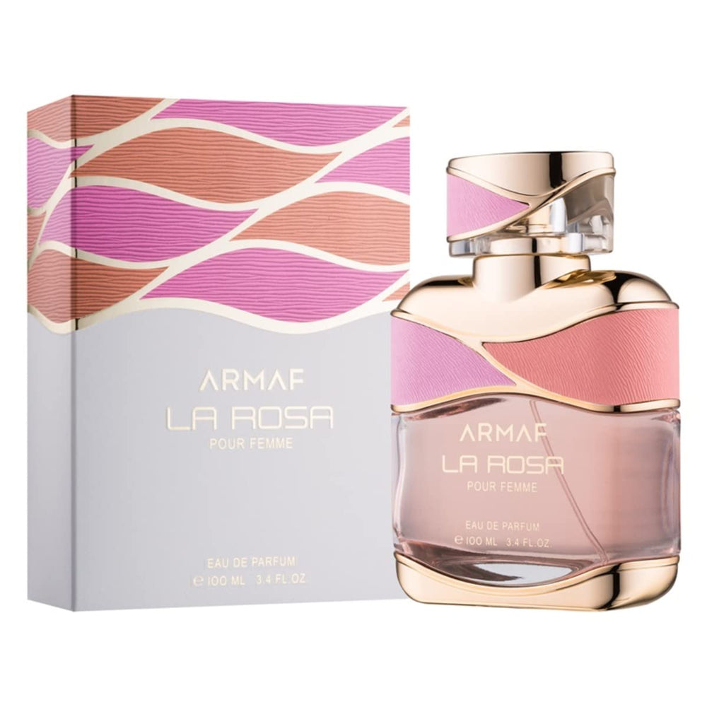 Armaf La Rosa Pour Femme close-up on rose details hints at sophisticated fragrance