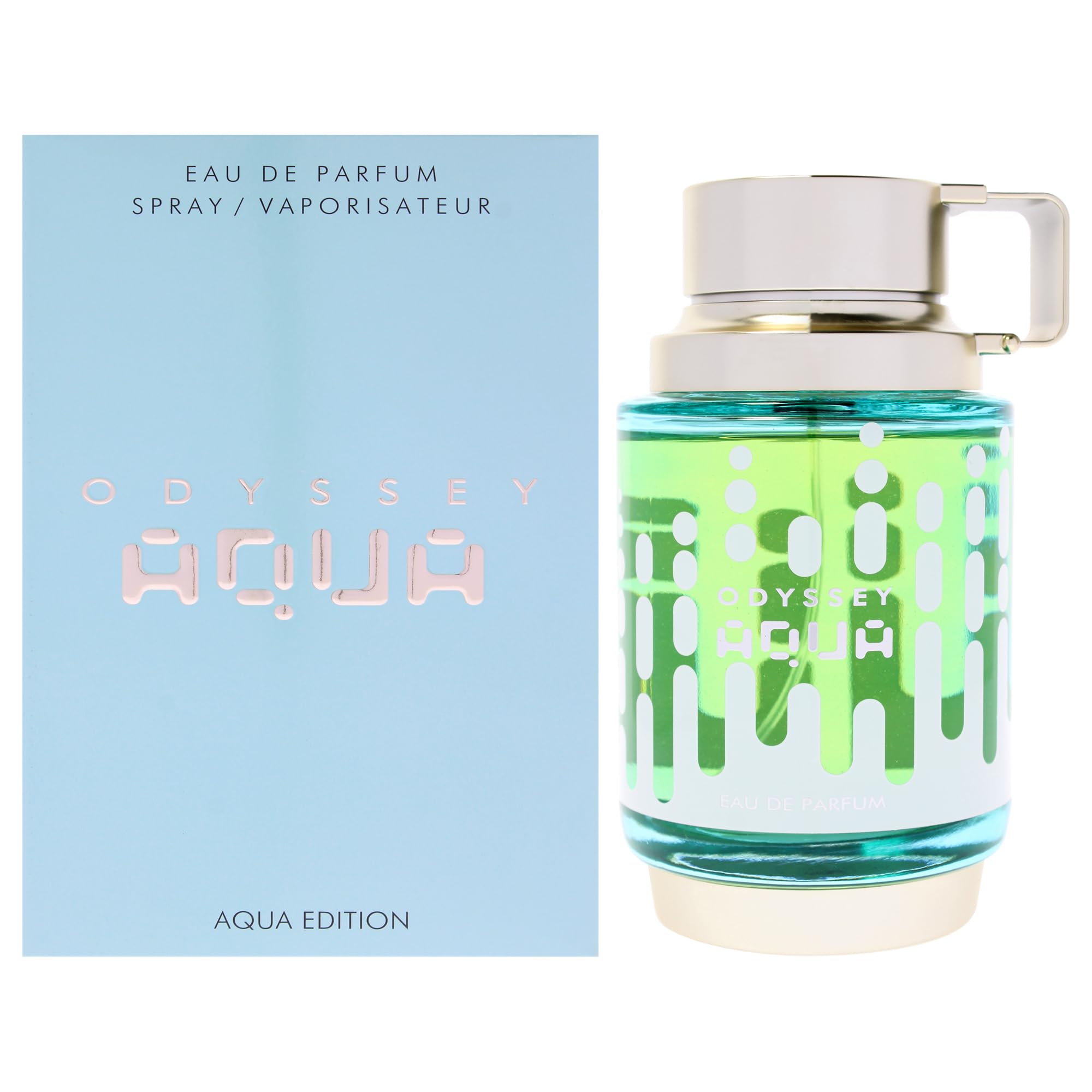 Armaf Odyssey Aqua Edition bottle front; crisp aquatic fragrance for everyday wear.