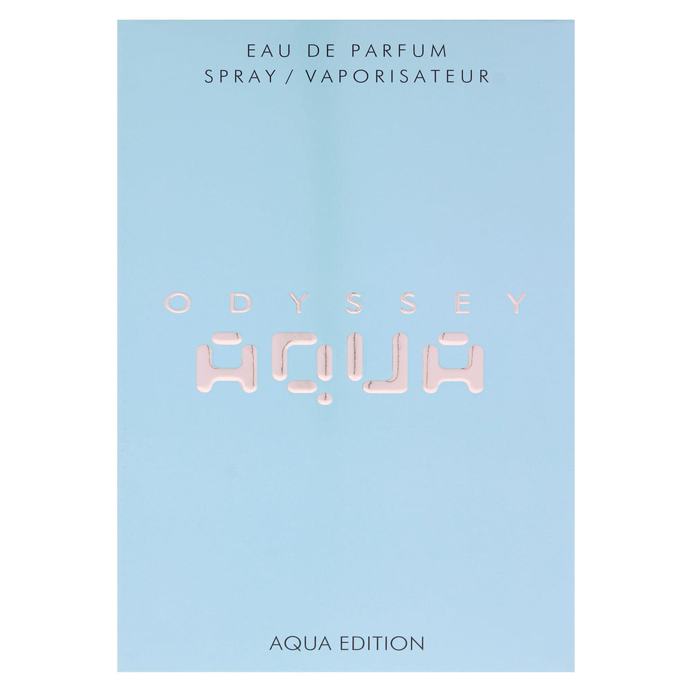 Armaf Odyssey Aqua Edition lifestyle shot; masculine fragrance complements casual outfits.