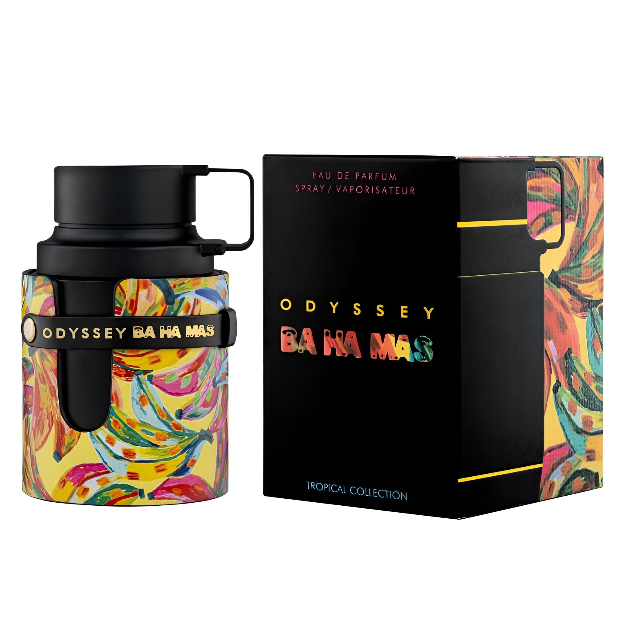 Armaf Odyssey Ba Ha Mas fragrance splash emphasizing aquatic freshness and fruity opening.