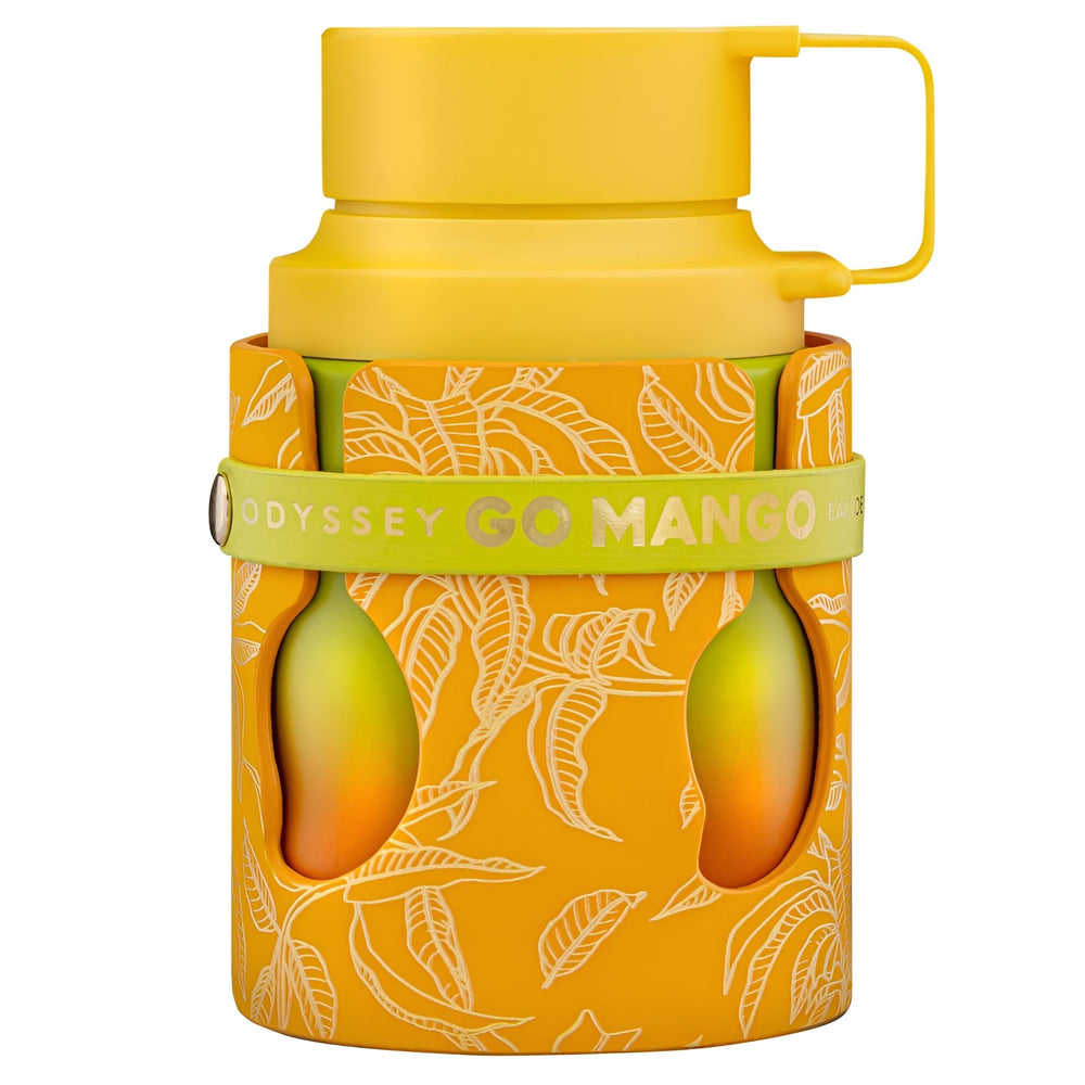 Armaf Odyssey Go Mango bottle, tropical scent ideal for daytime wear.