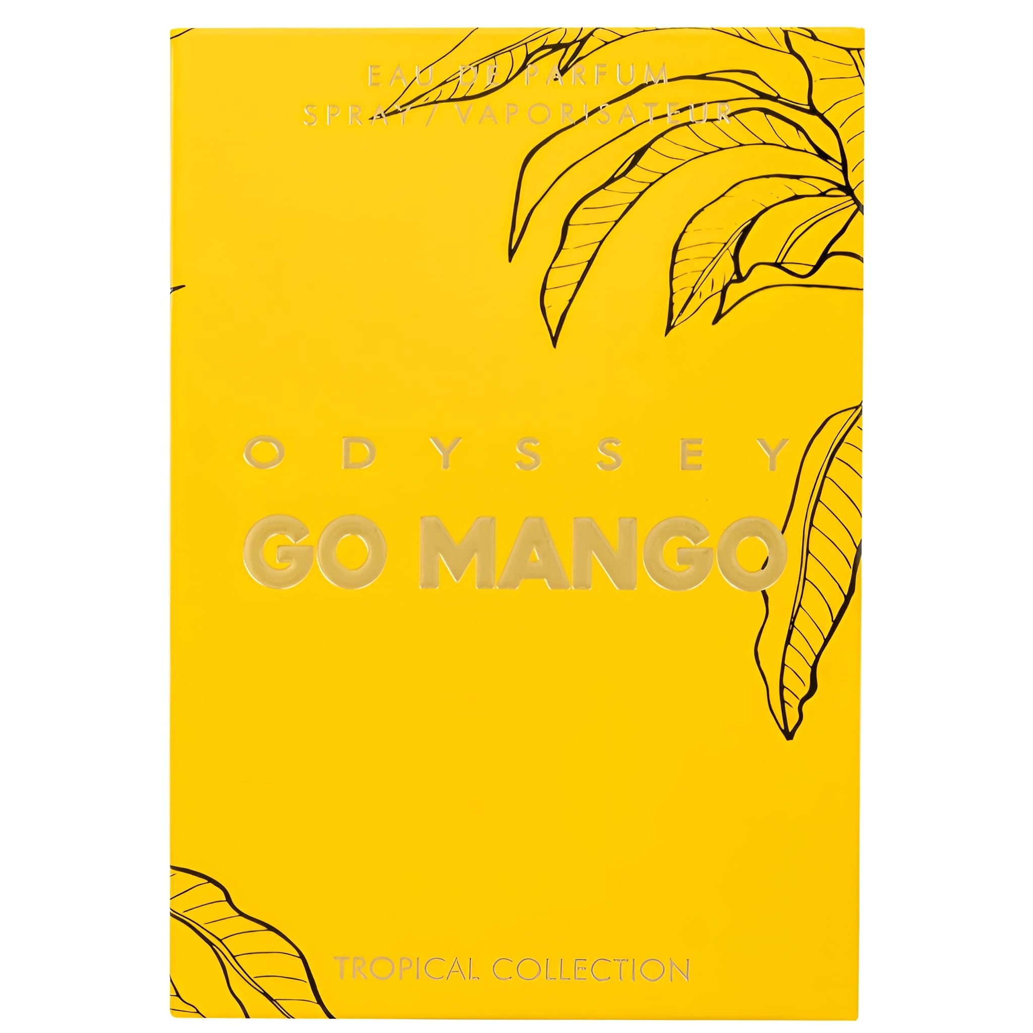 Armaf Odyssey Go Mango label conveys premium branding for confident, everyday aroma.