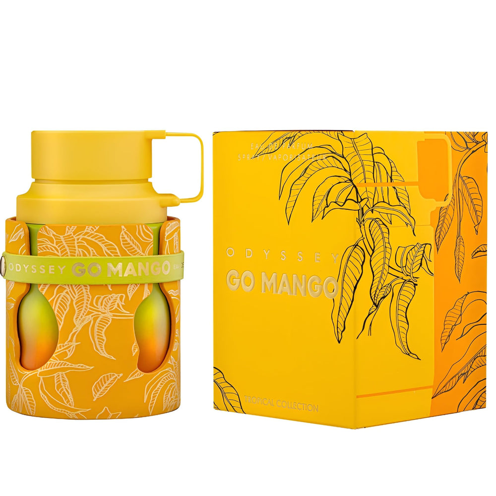 Armaf Odyssey Go Mango spray delivers long-lasting tropical freshness for casual days.