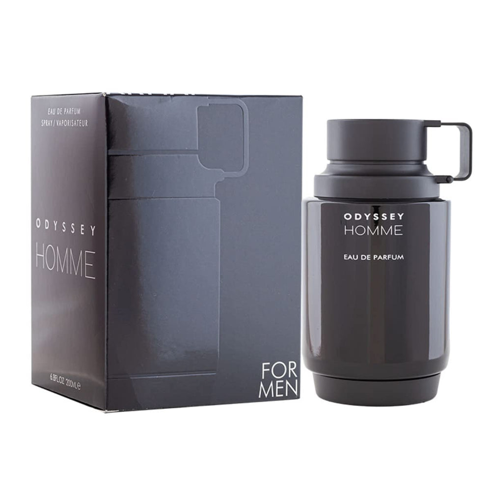 Armaf Odyssey Homme packaging box showcases premium design ideal for gifting or personal indulgence.