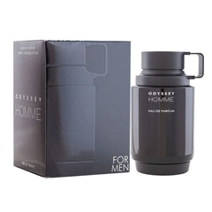 Armaf Odyssey Homme packaging box showcases premium design ideal for gifting or personal indulgence.