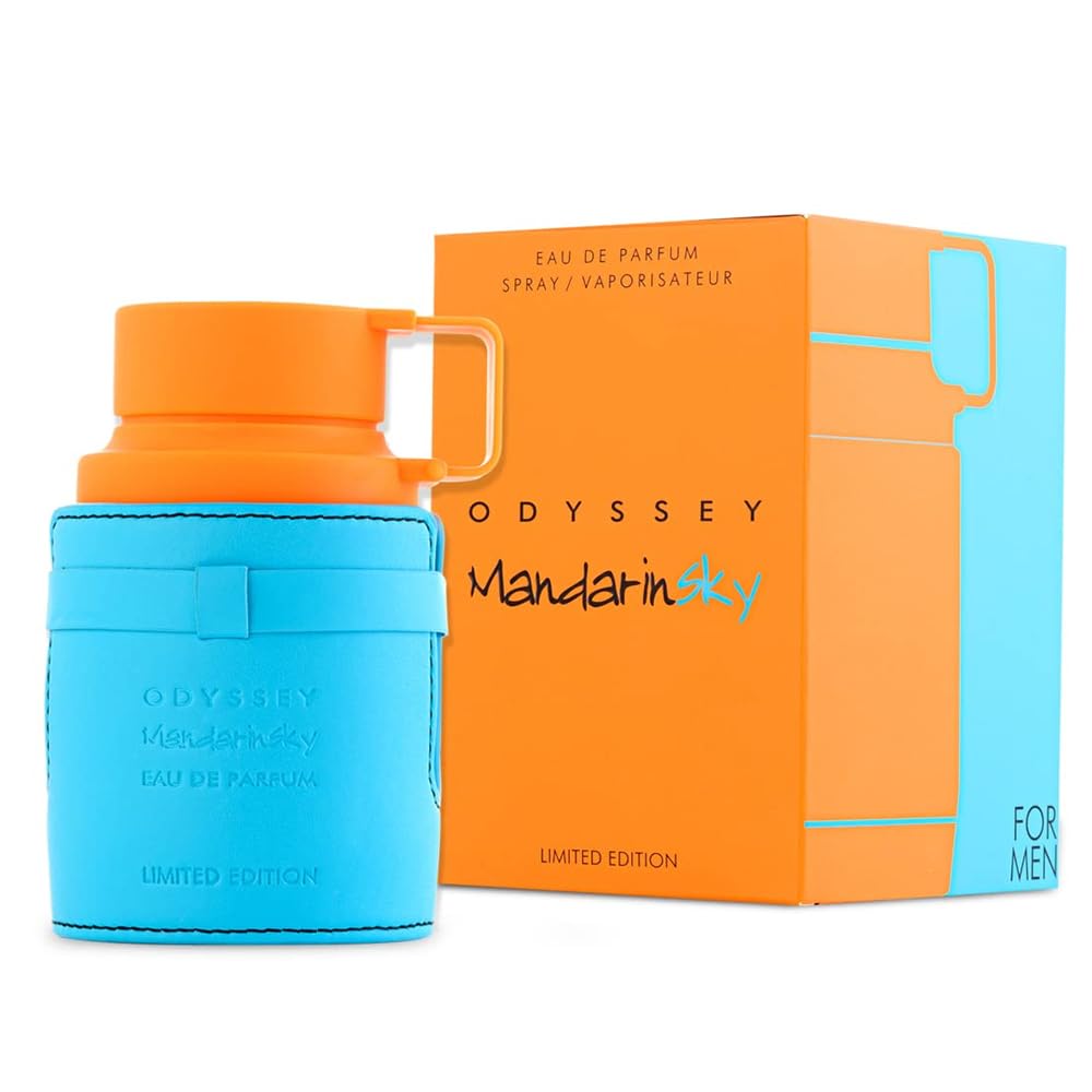 Armaf Odyssey Mandarinsky bottle front view—bold citrus profile for everyday wear.