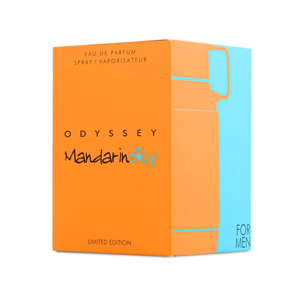 Armaf Odyssey Mandarinsky packaging box emphasizes premium presentation for gifting.