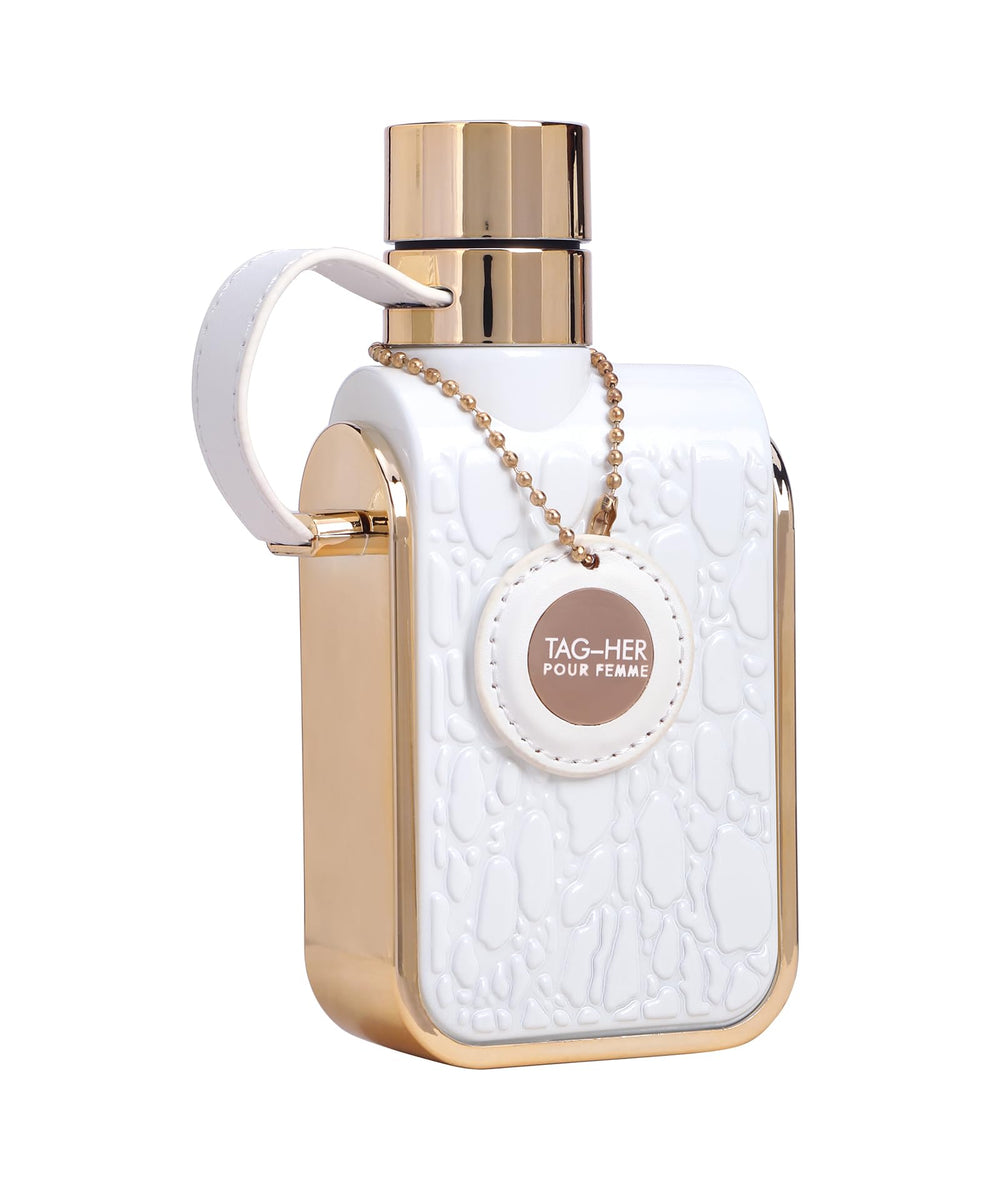Armaf Tag Her spray mister showcasing a light, long-lasting bloom for all-day presence