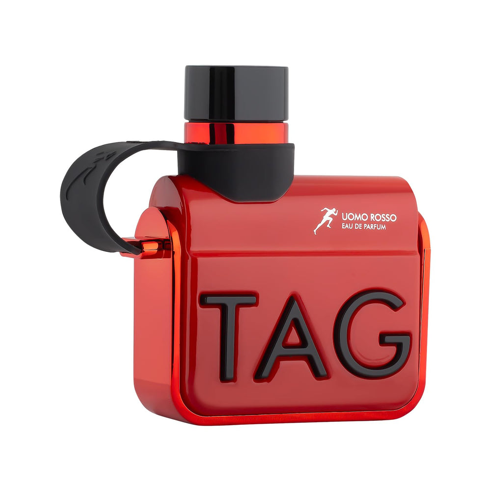 Armaf Tag Him Ummo Rosso Red bottle, front view, bold fragrance for evening wear.