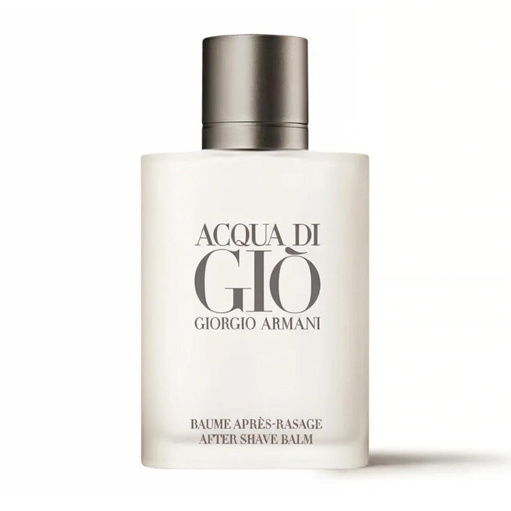 Armani Beauty Acqua di Gio after shave balm bottle for post-shave nourishment and fresh marine scent.