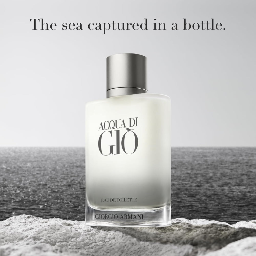 Armani Beauty Acqua di Gio cap closeup emphasizes luxe finish and lasting impression.