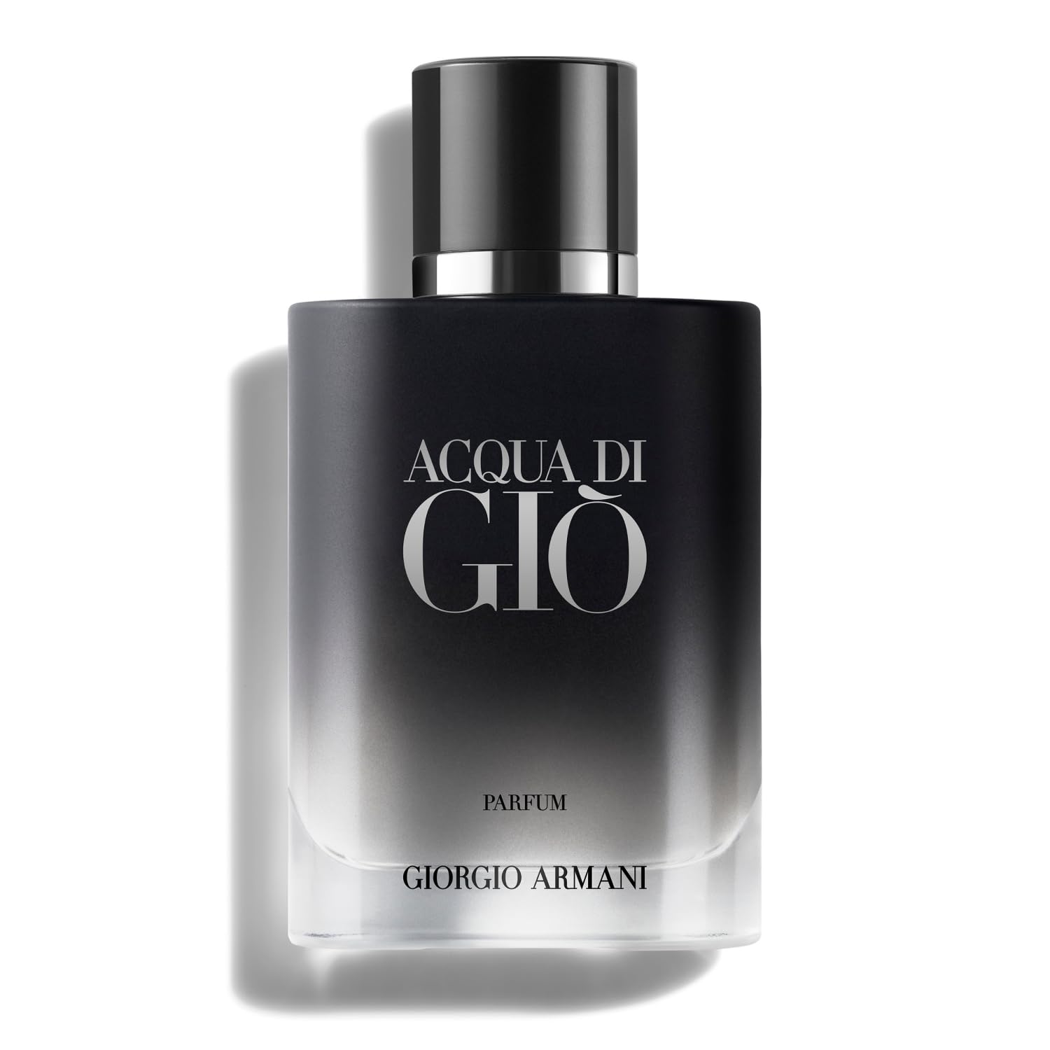 Armani Beauty Acqua di Giò Parfum bottle front evokes fresh, enduring marine notes.