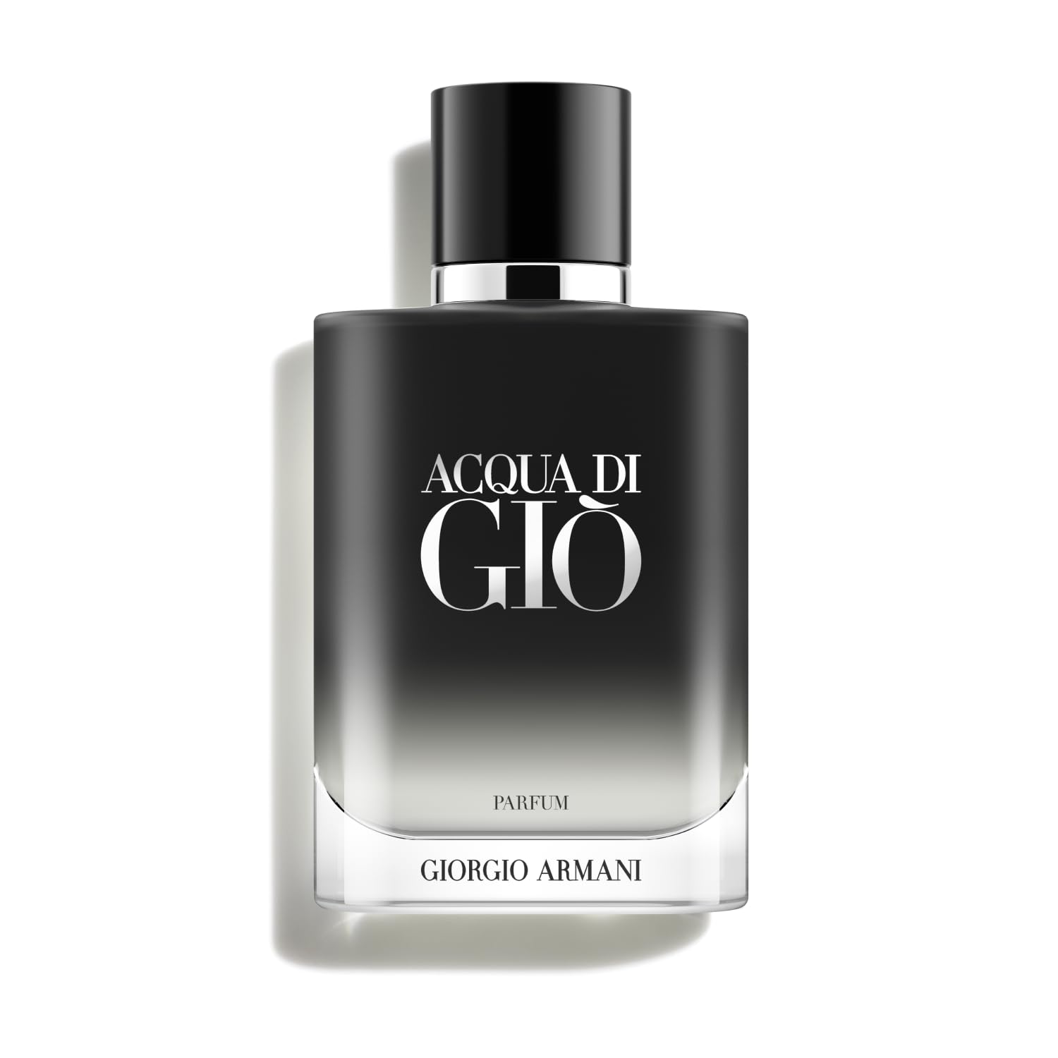 Armani Beauty Acqua di Gio Parfum bottle with matte black cap, premium design.