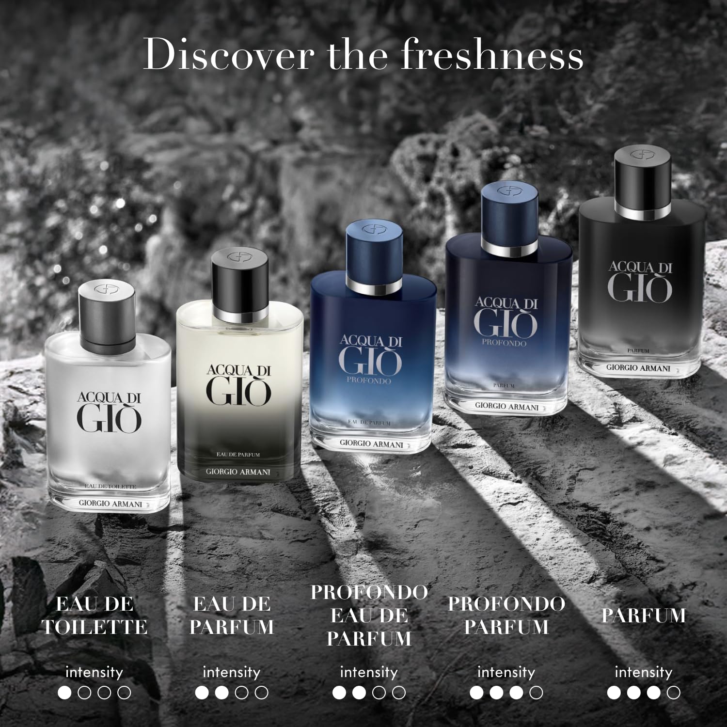 Armani Beauty Acqua di Gio white musk note balances warmth and clarity.