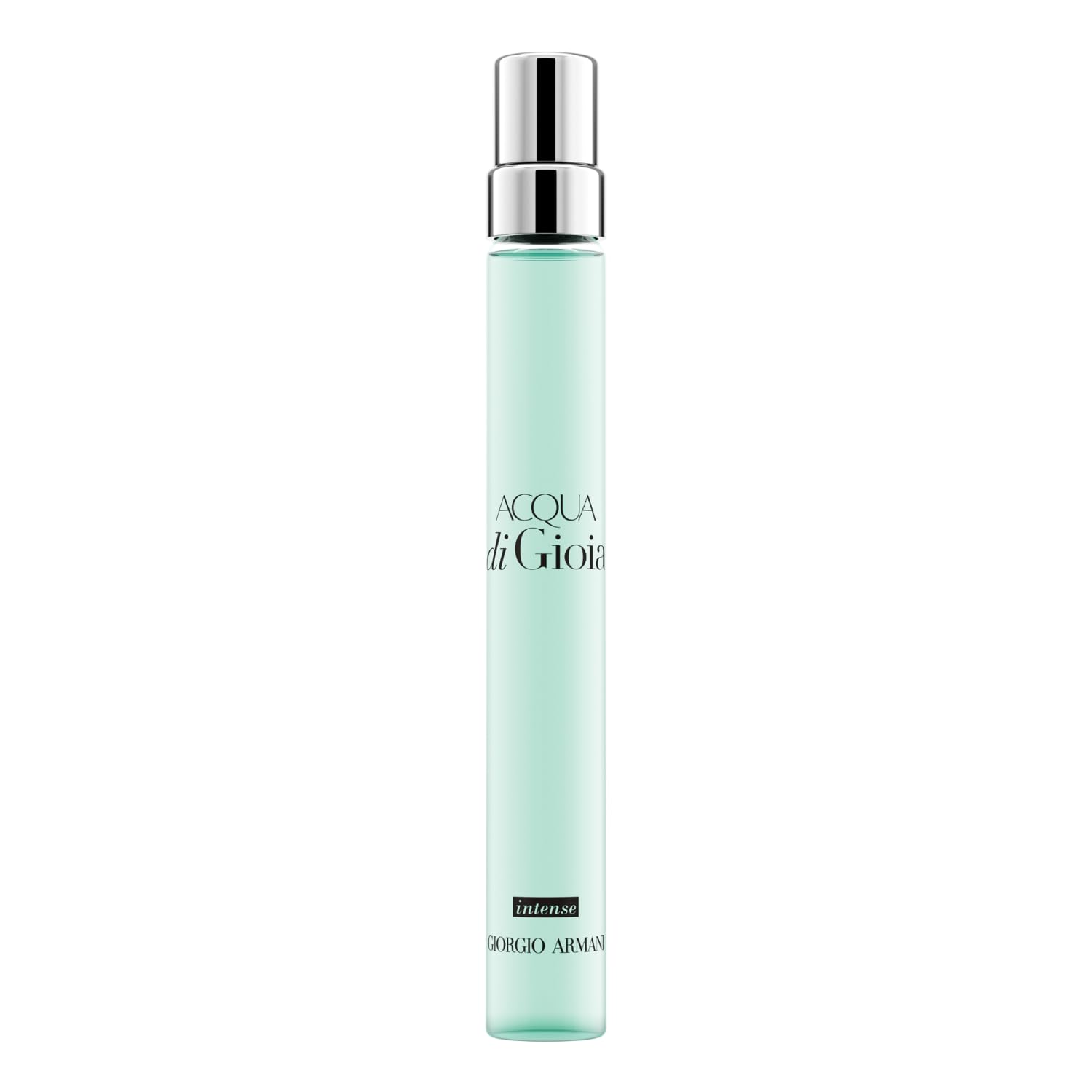 Armani Beauty Acqua di Gioia Intense bottle on a mint to turquoise gradient, perfect for summer mornings.