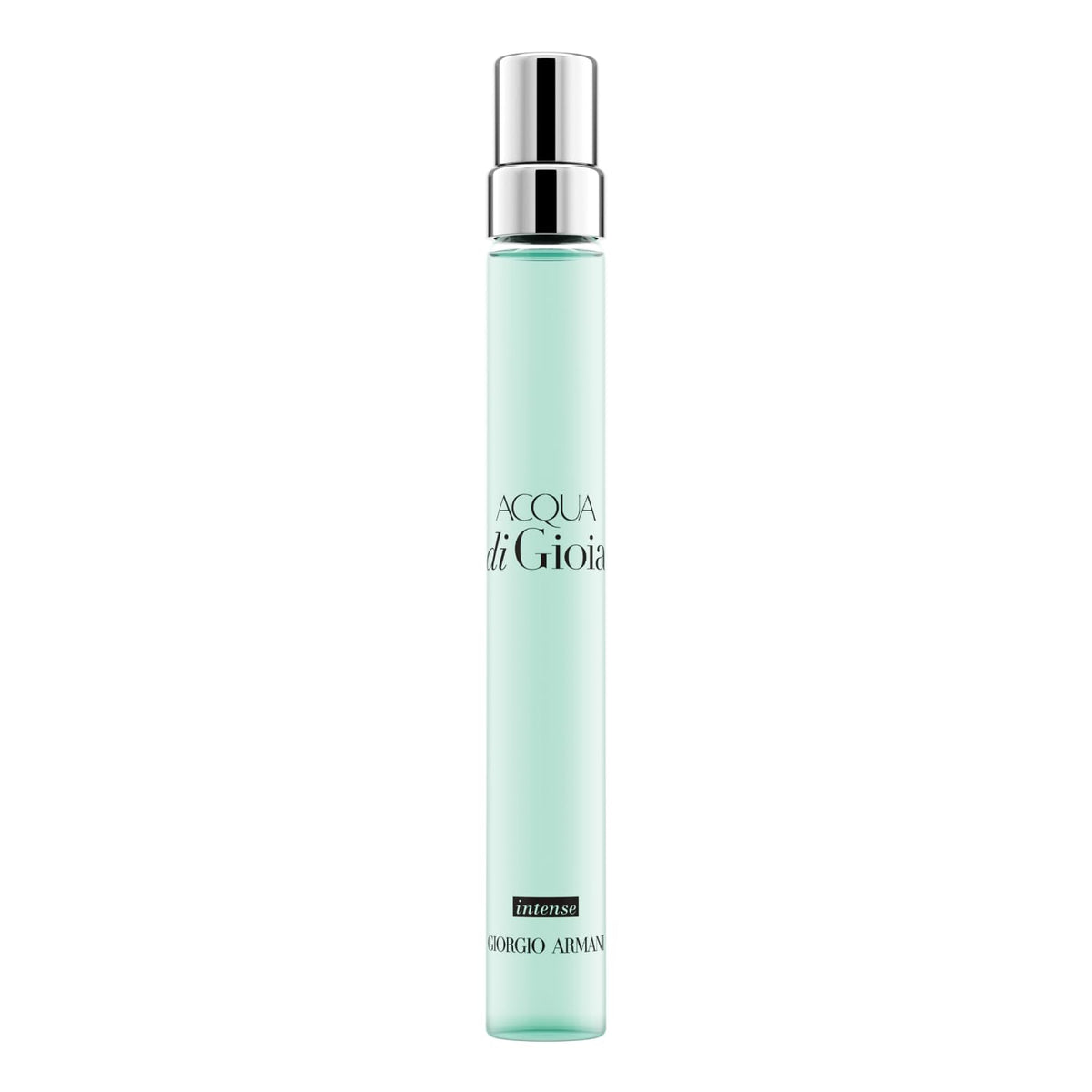 Armani Beauty Acqua di Gioia Intense bottle on a mint to turquoise gradient, perfect for summer mornings.