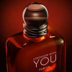 Armani Beauty Stronger with You glass bottle and metal cap with sleek design