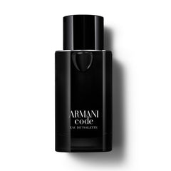 Armani Code EDT bottle front view highlighting modern ambery woody scent for daily sophistication