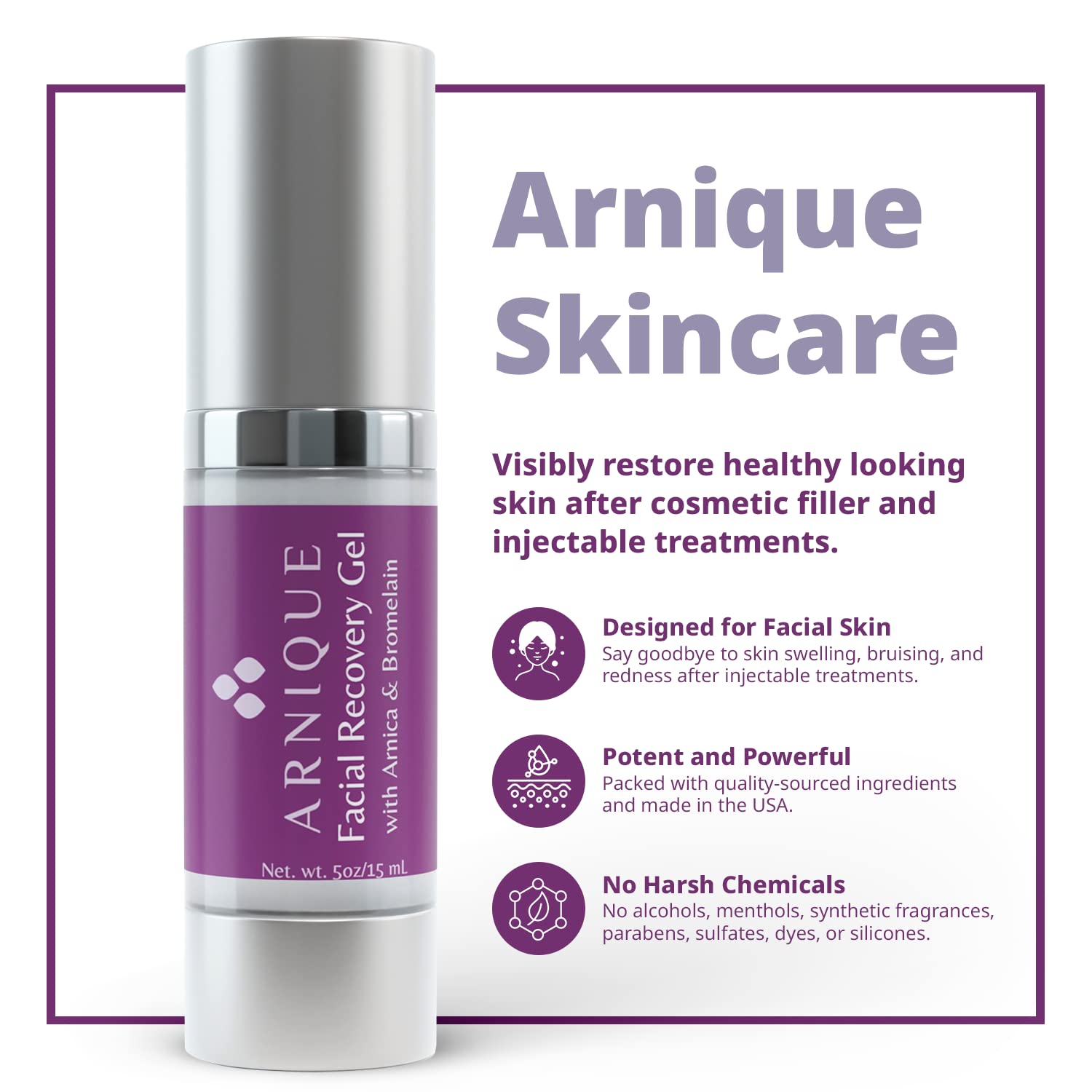 Rutina de cuidado posterior con Arnique, gel calmante para piel delicada.