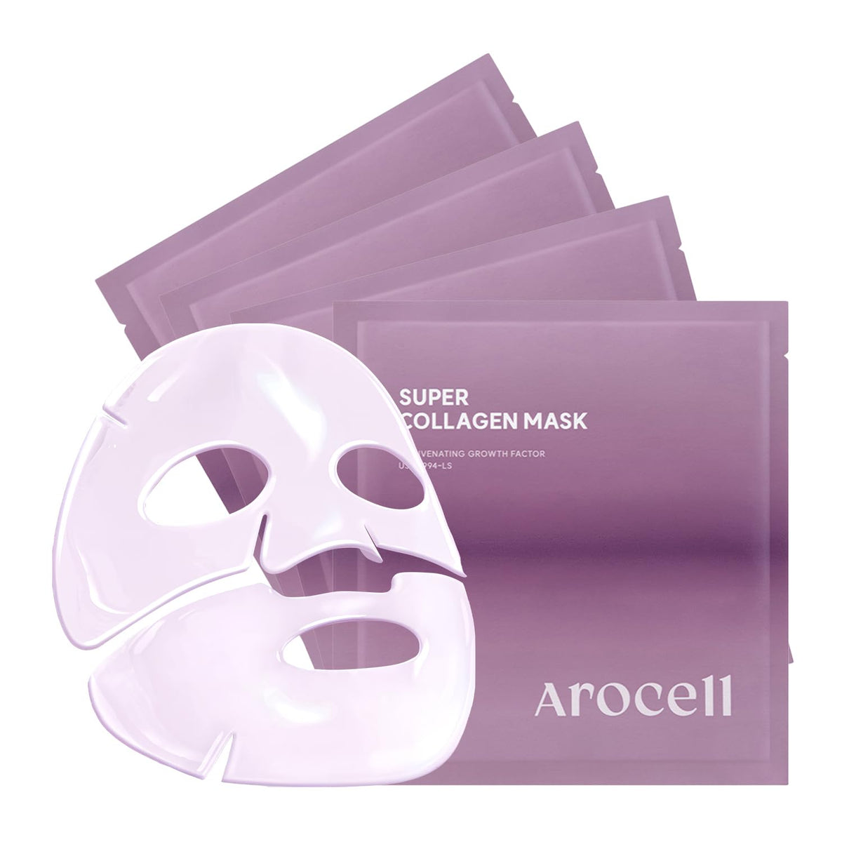 AROCELL Super Collagen Overnight Mask, embalaje cristal, cuidado nocturno con resultados visibles