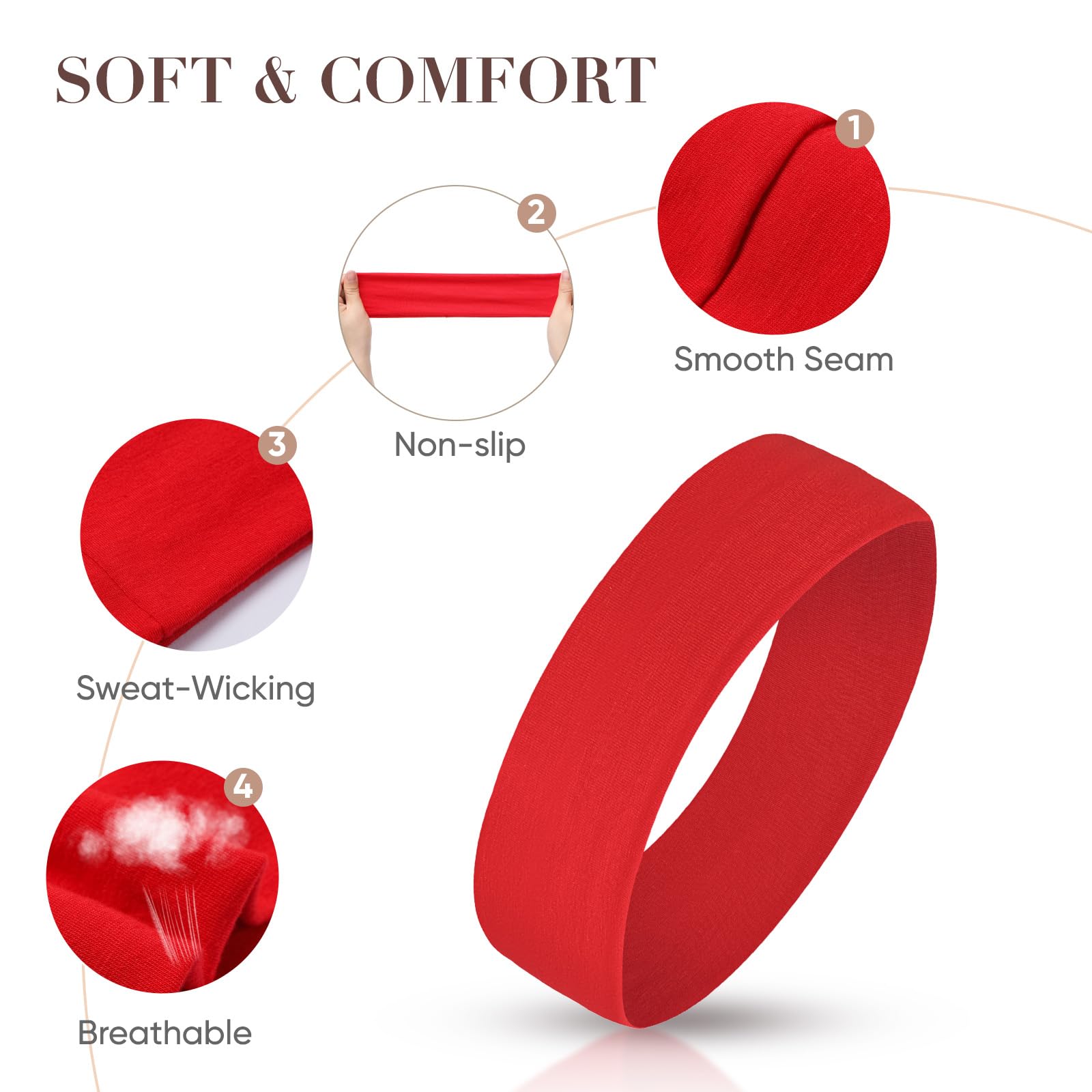 Arohecx sweat-absorbent headbands keep forehead dry during workouts