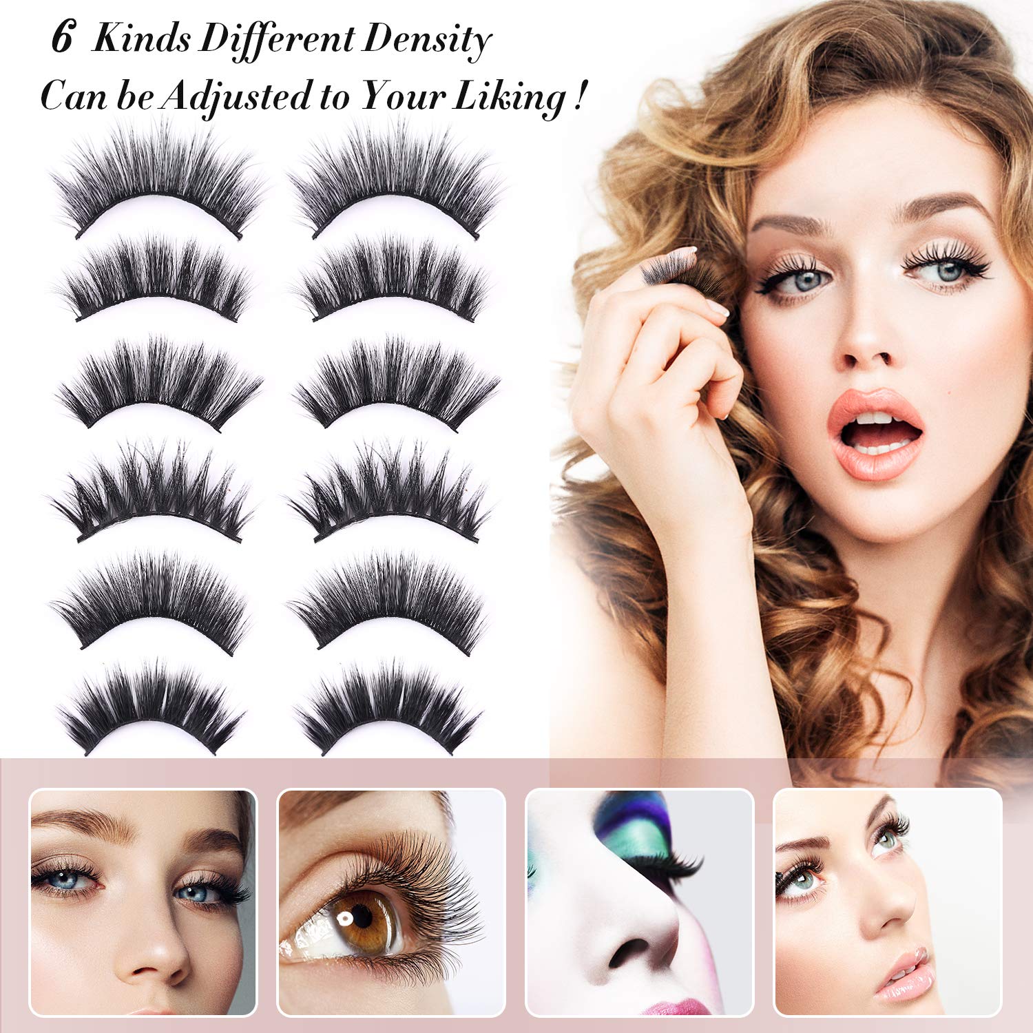 AROIC 3D 6D volume wispy lashes closeup for dramatic definition.