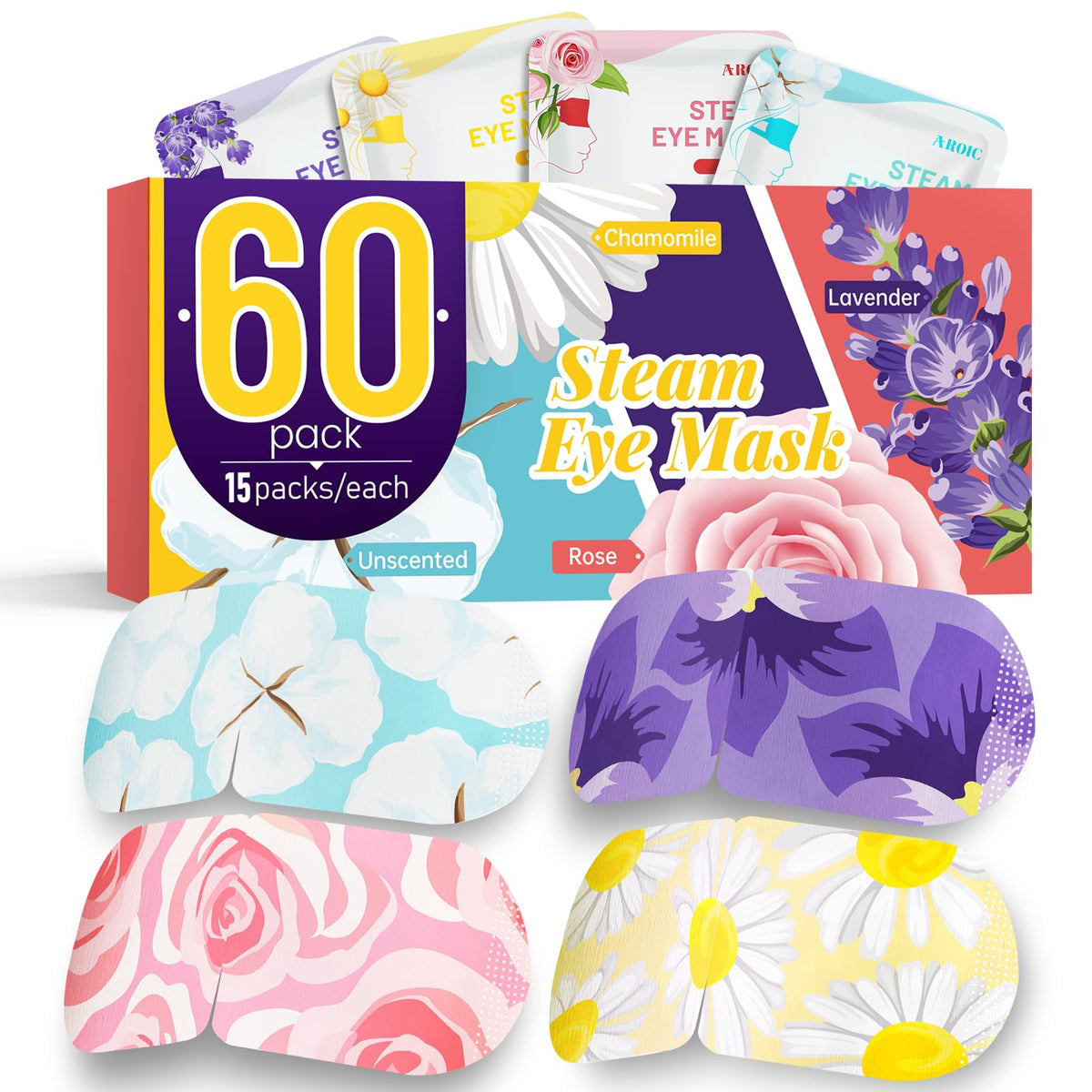 AROIC lavender steam eye mask for relaxing comfort and stress relief