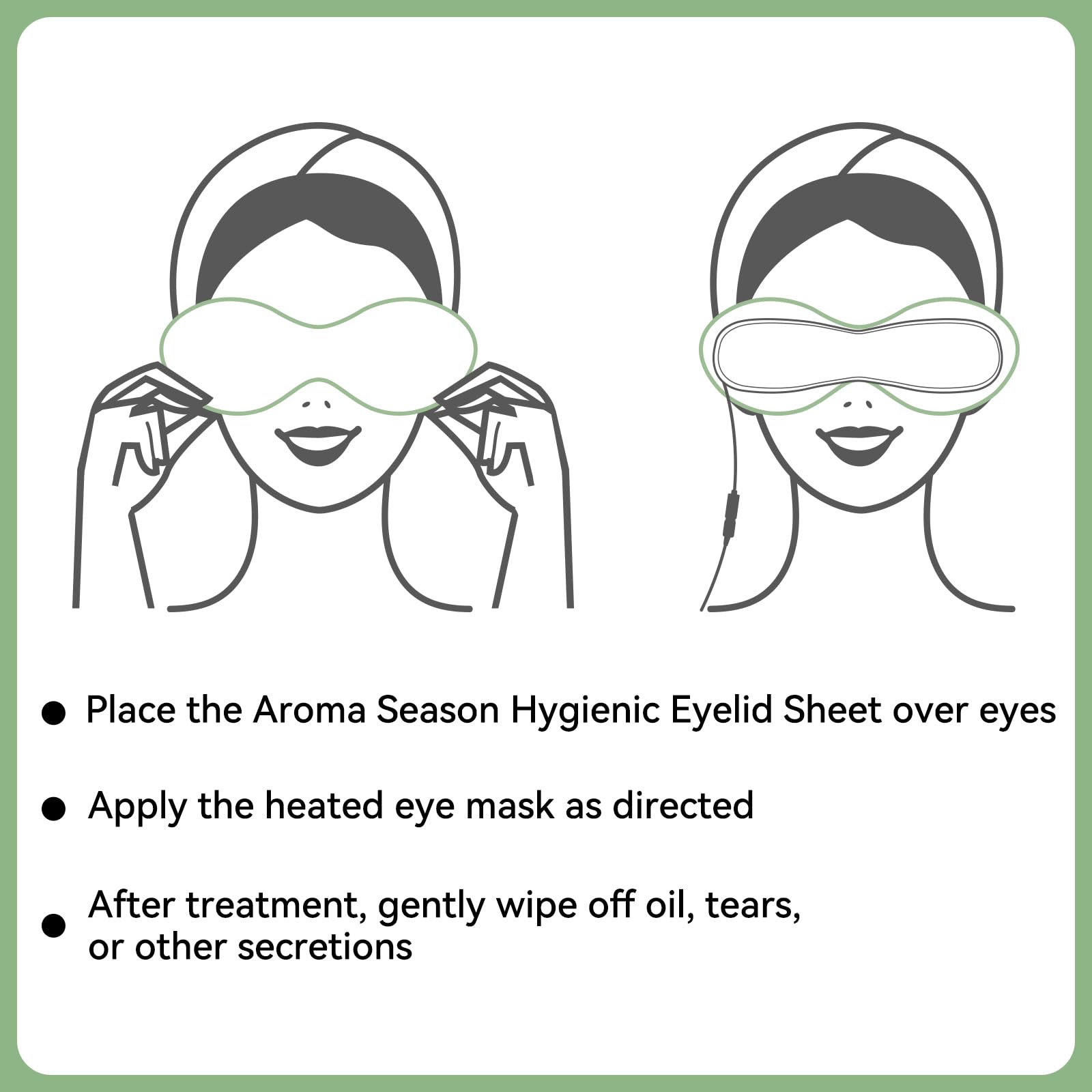 Hojas Aroma Season compatibles con mascarilla ocular caliente para mayor comodidad.