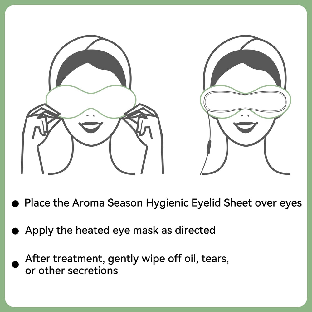 Hojas Aroma Season compatibles con mascarilla ocular caliente para mayor comodidad.