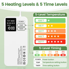 Aroma Season five timer levels provide flexible session durations.