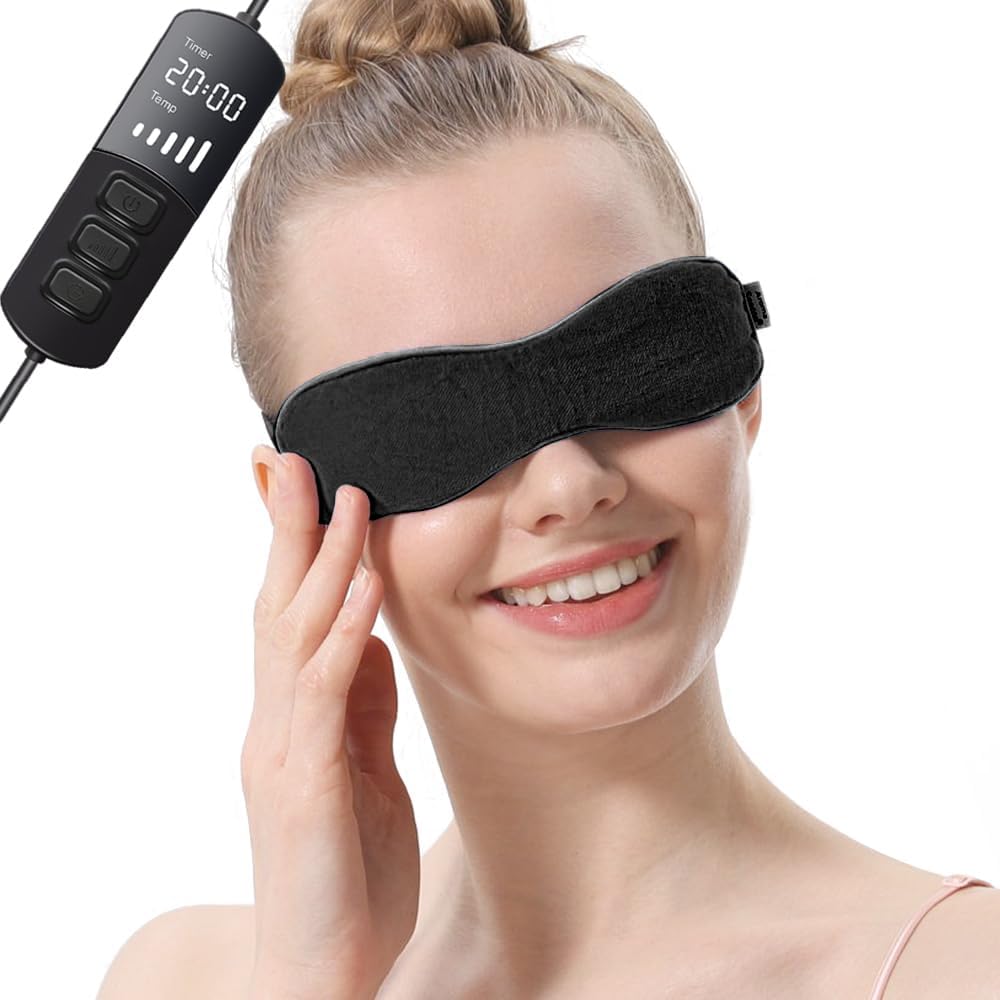 Aroma Season heated eye mask front view with soft cotton for gentle eye comfort