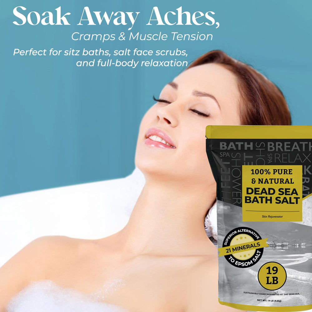 Aromasong Dead Sea Salt magnesium-rich formula aiding muscle relaxation.