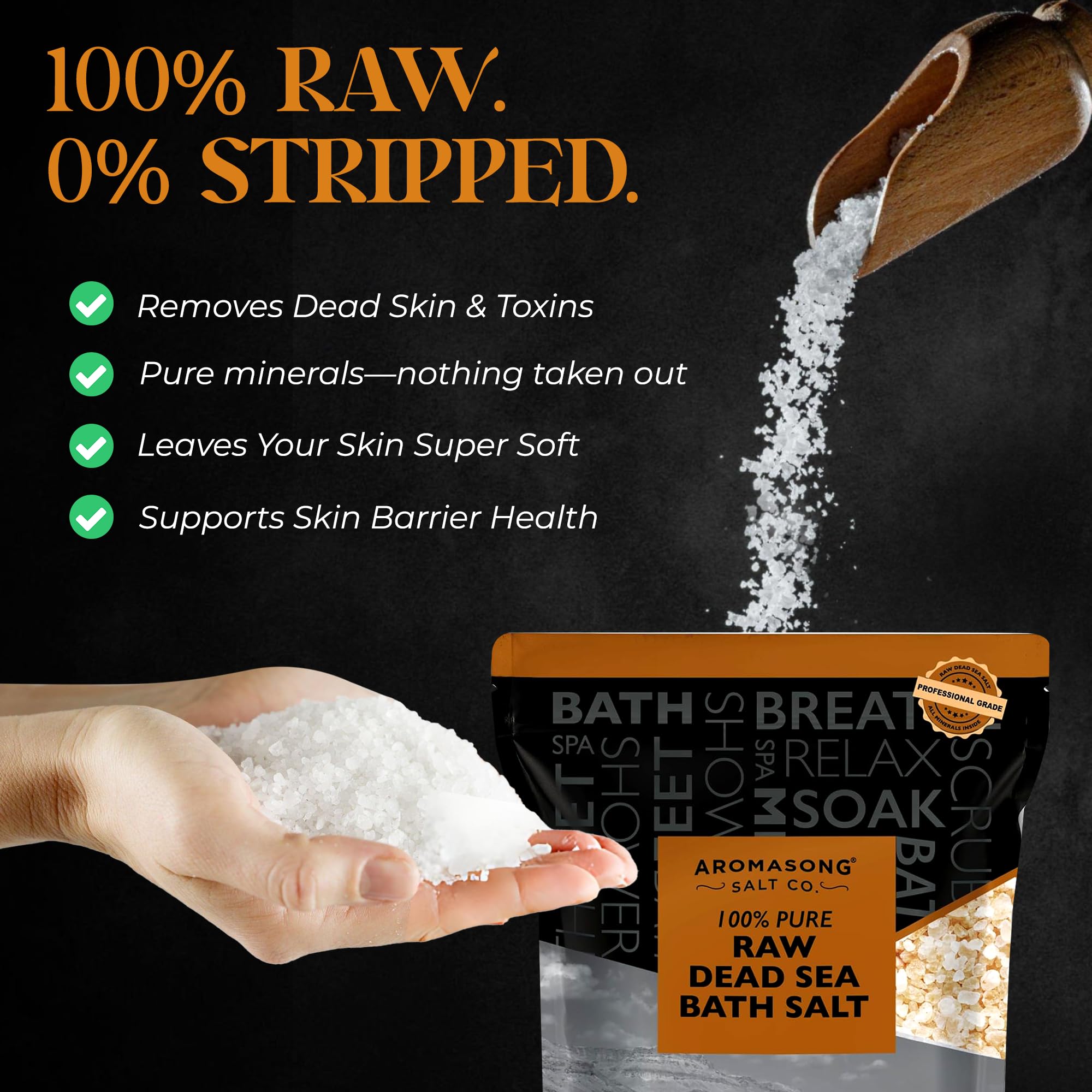 Aromasong resealable packaging keeps salt fresh between uses.