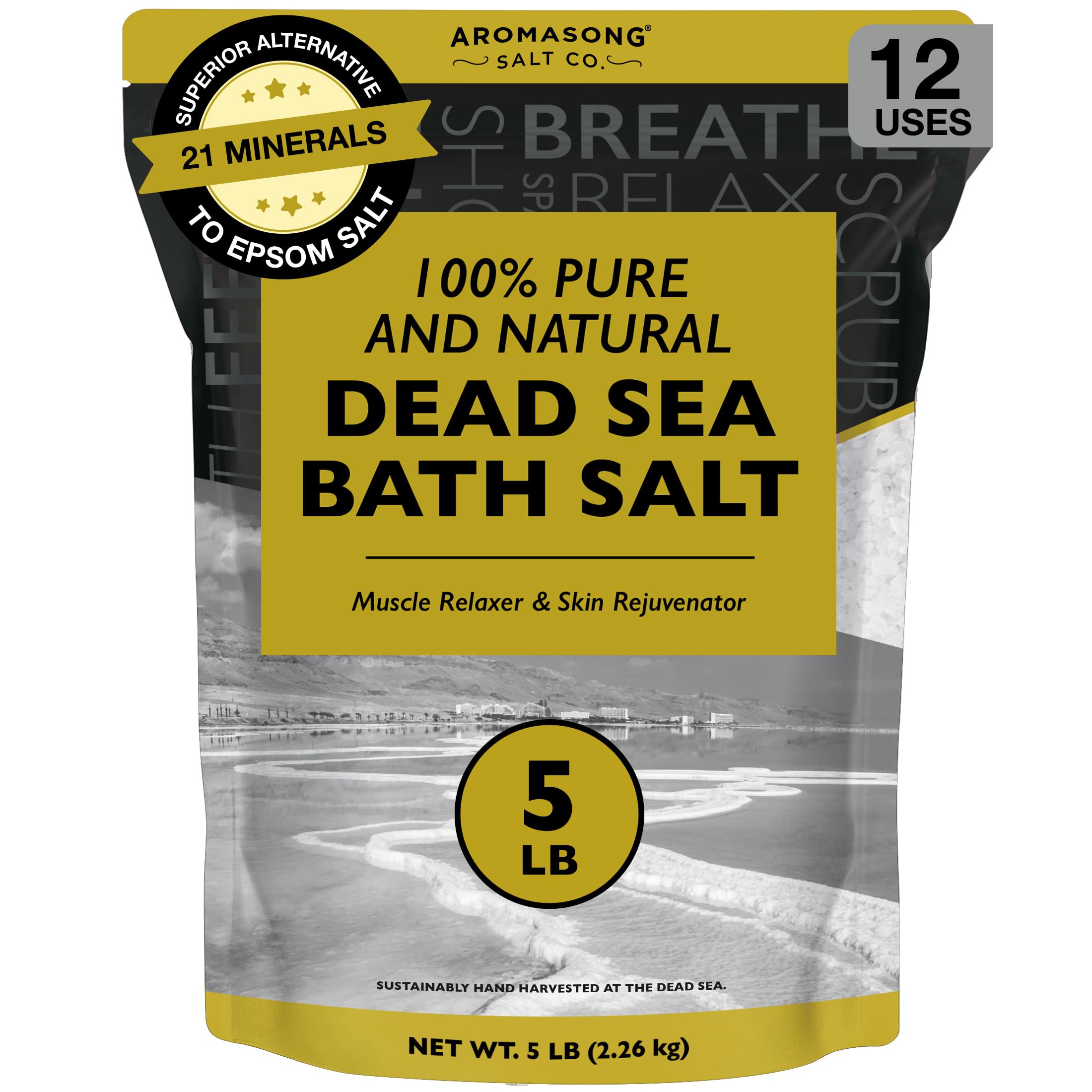 Aromasong sal de mar muerto, grano fino para baño suave