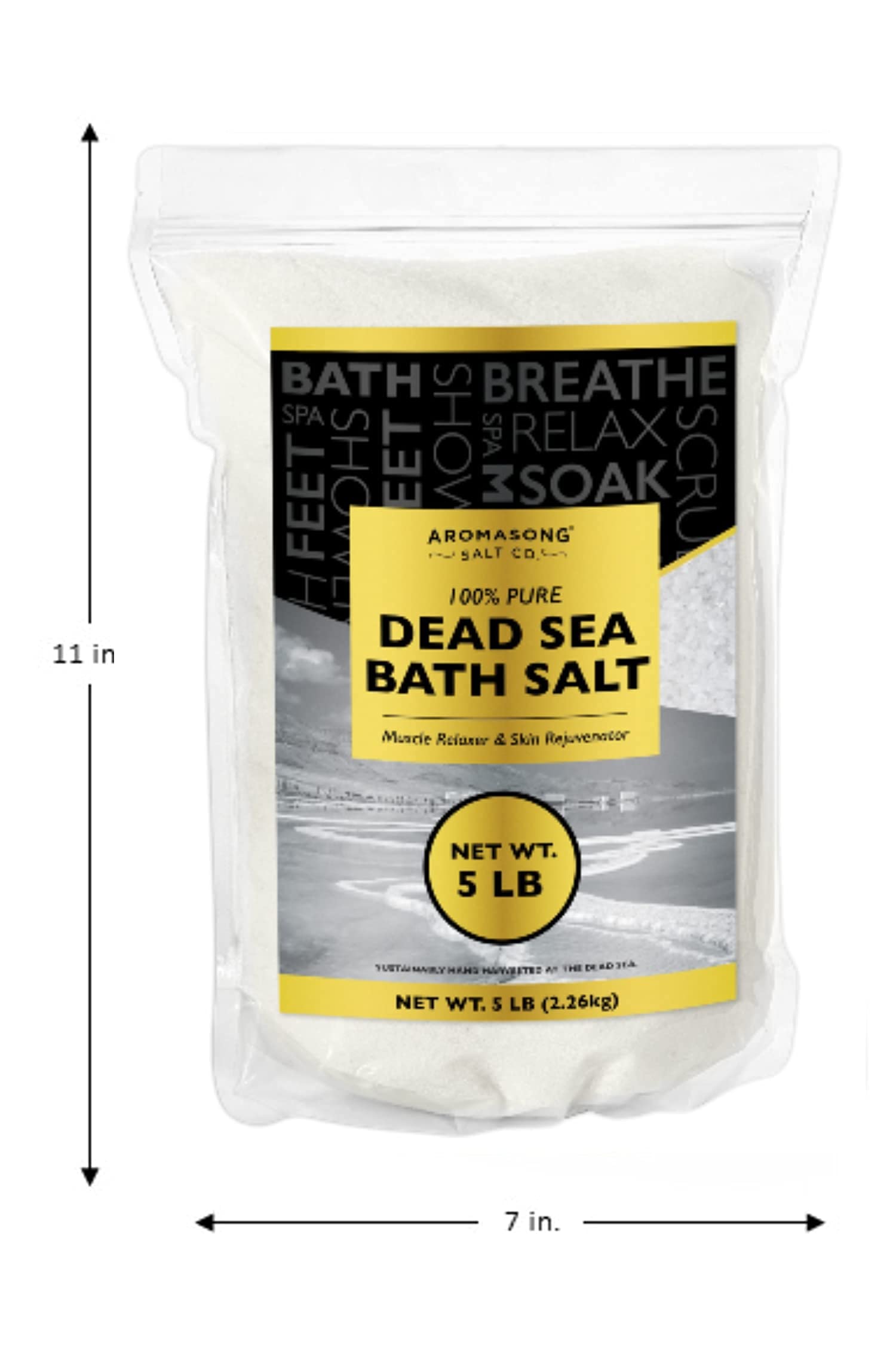 Aromasong sal de mar muerto, envase reutilizable para mayor comodidad