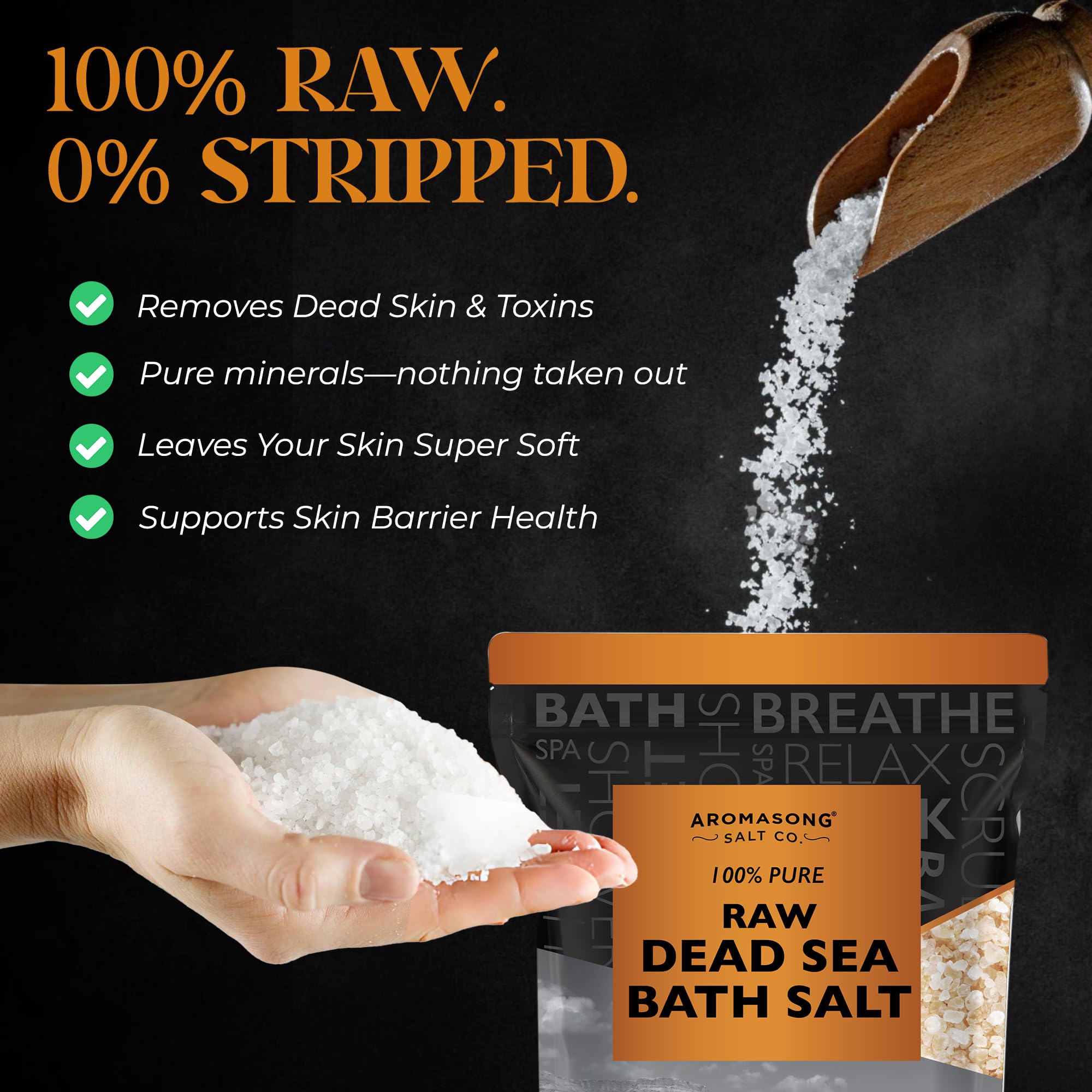 Aromasong Sal para baños relajar músculos y favorecer la comodidad.