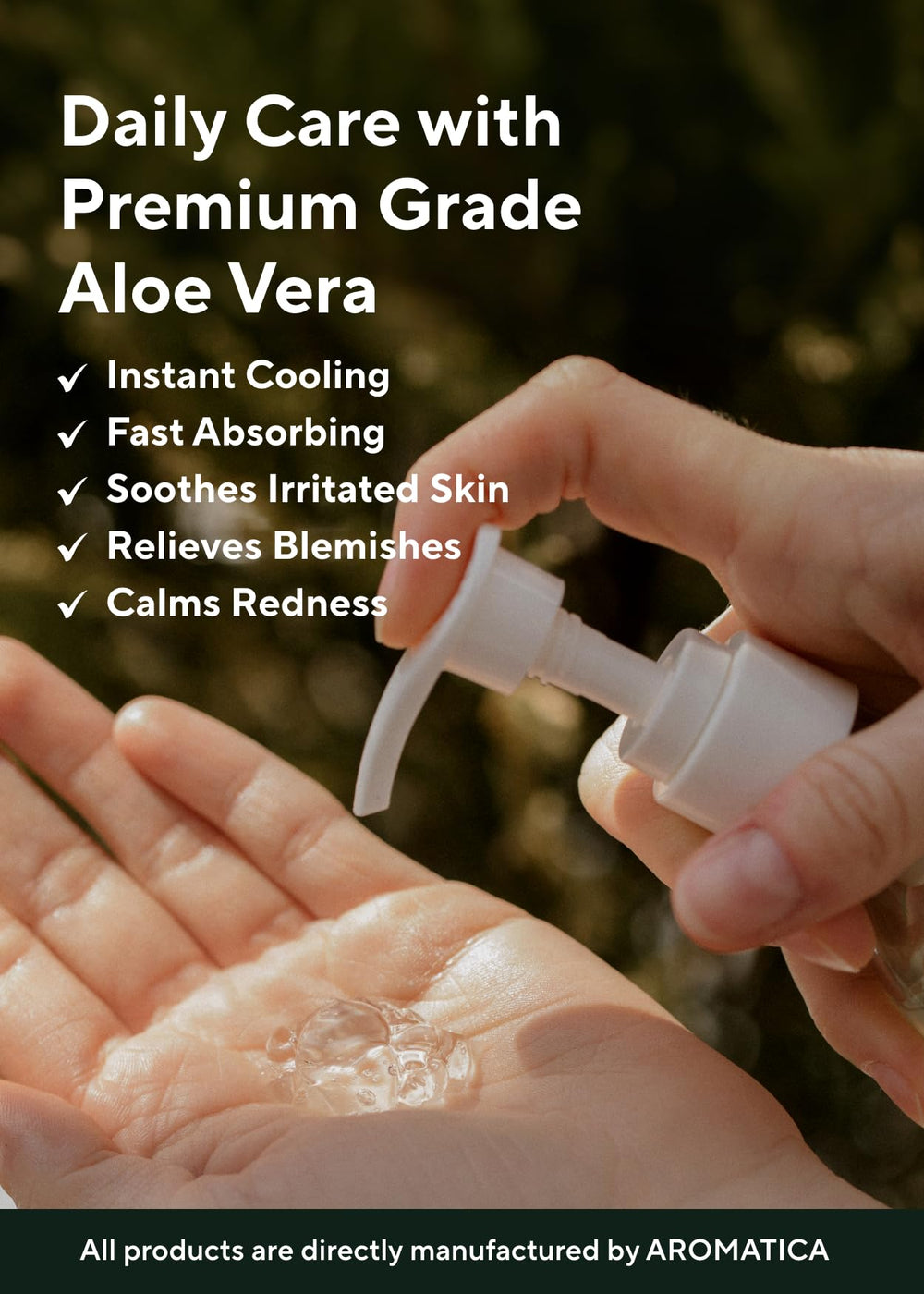 Cuidado facial con Aloe Vera de AROMATICA, hidratación ligera.