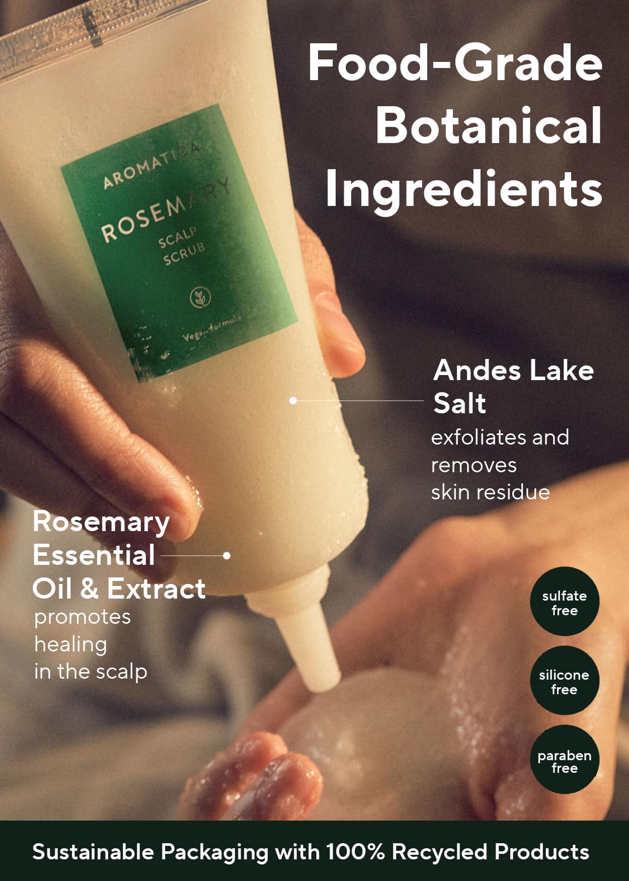AROMATICA masaje suave, mejora la sensación de frescura y limpieza.